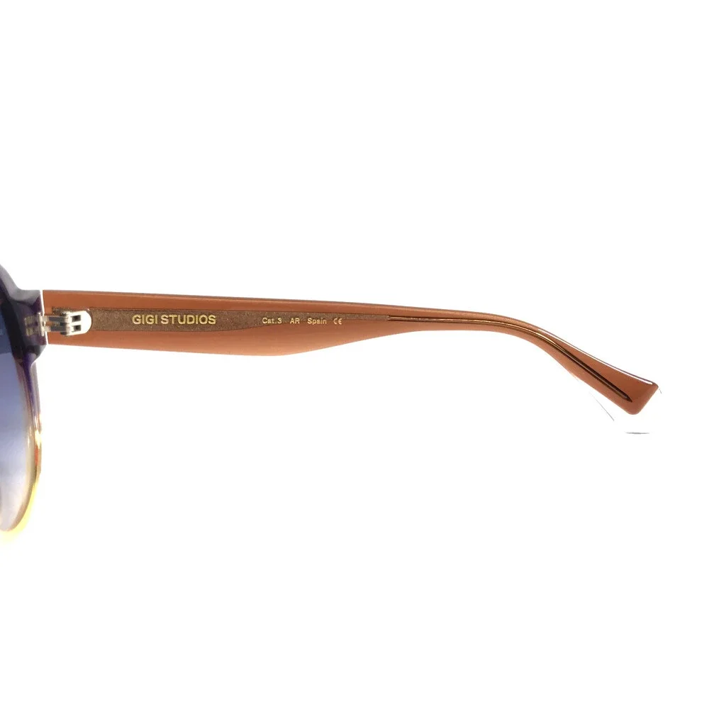 Gigi Studios Sunglasses ELISA 6898/0 Brown Purple Frames w/ Gradient Blue Lenses